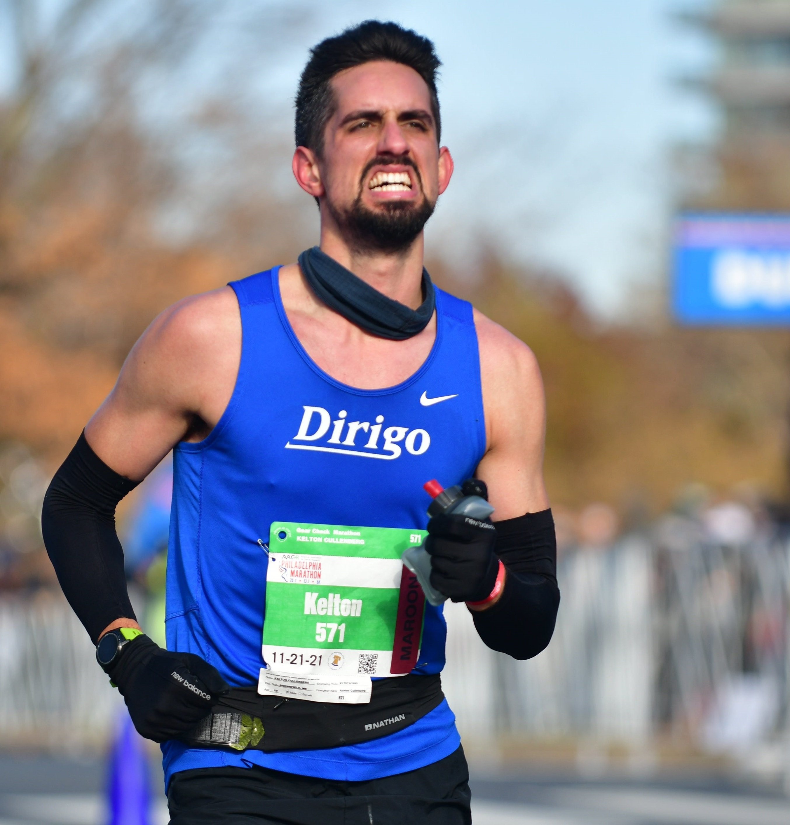 Dr. Kelton running the Philly Marathon