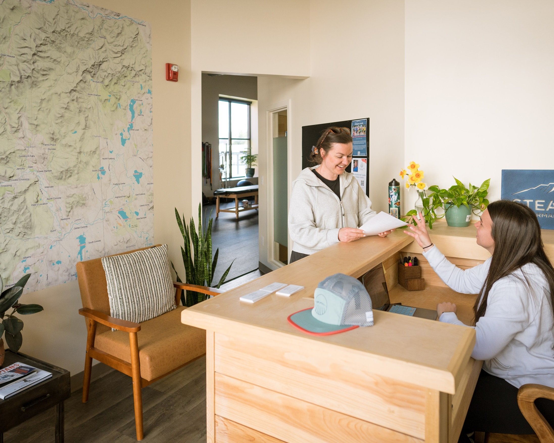 Farren welcoming a client to Steady State