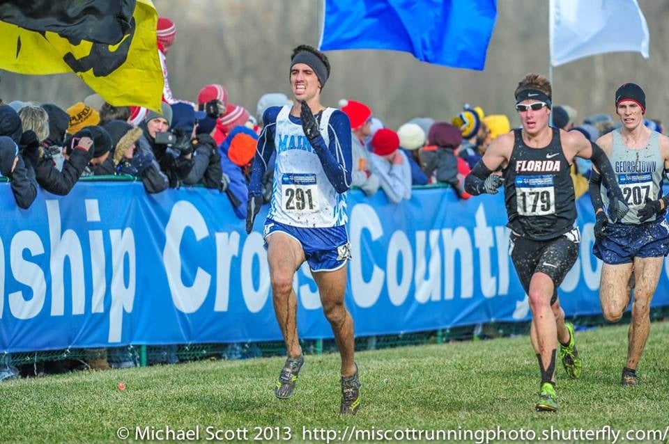 Kelton finishing at the 2013 DI Cross Country National Championships
