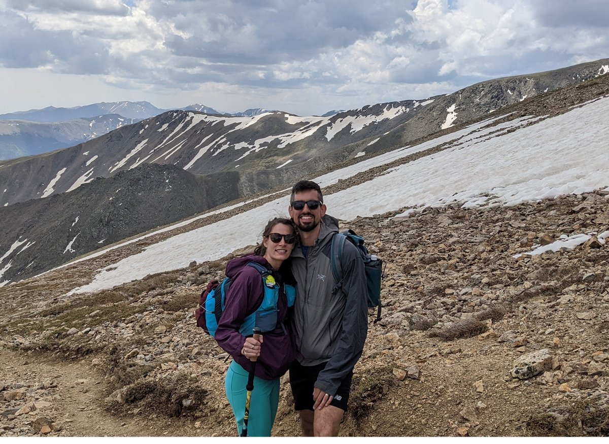 Kelton and his wife Ashten hiking.