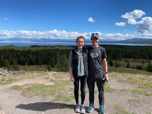 Dr. Aisling Cuffe at Lake Yellowstone with her husband